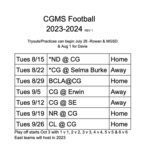 CGMS Football 2023-2024